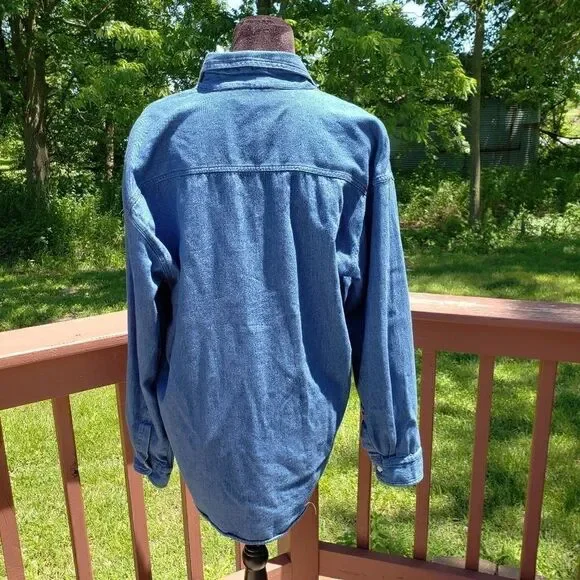 Artworks by Kay Black Ladies Button Down Denim Top,Large - Picture 7 of 12